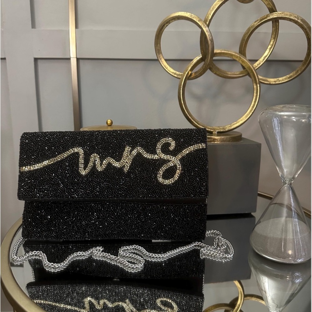 Elegant Mrs. Black Beaded‎ Clutch